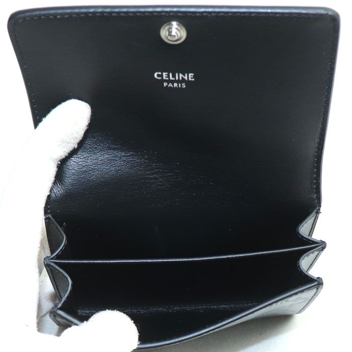 Celine Business Card Holder Triomphe Embossed Case Black 10 M243 Fqd38 si — view 5