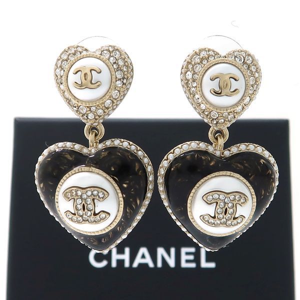 Chanel Ab9394 Heart B22 B Coco Mark Faux Pearl Rhinestone — view 3