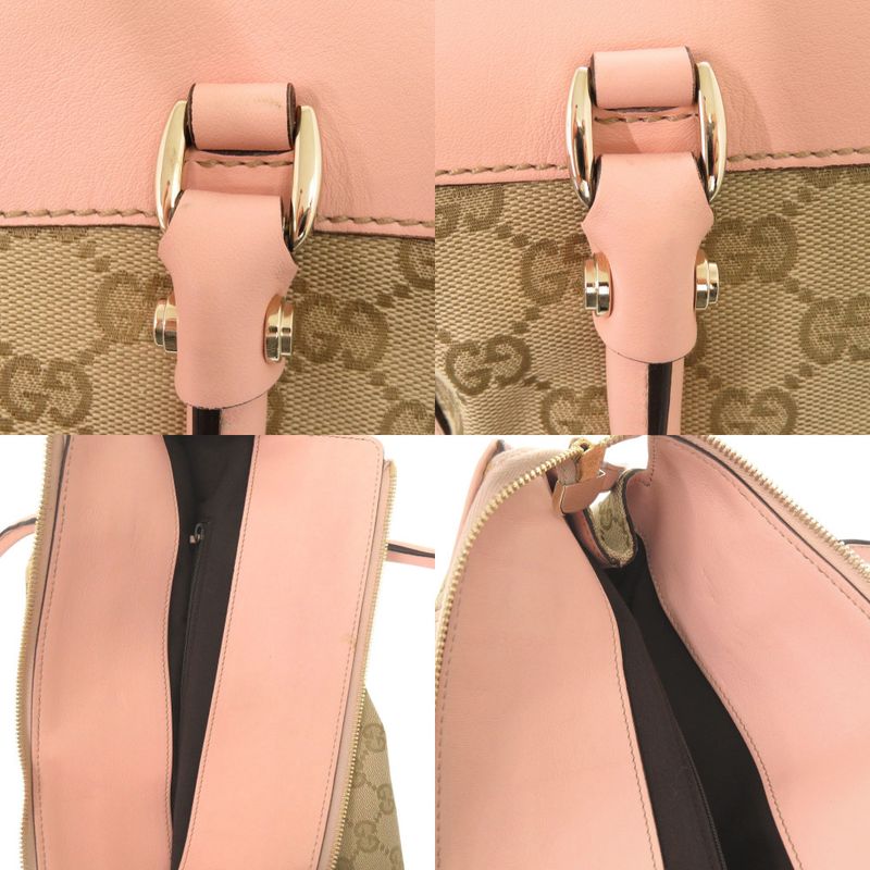 Gucci Abby GG Canvas Leather Beige Pink Tote 0974 — view 9
