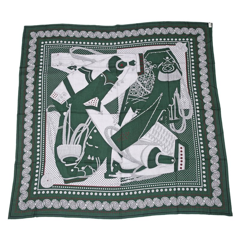 Hermes Carre 140 Scarf Zouaves Et Dragons Cashmere Silk Large Shawl — view 2