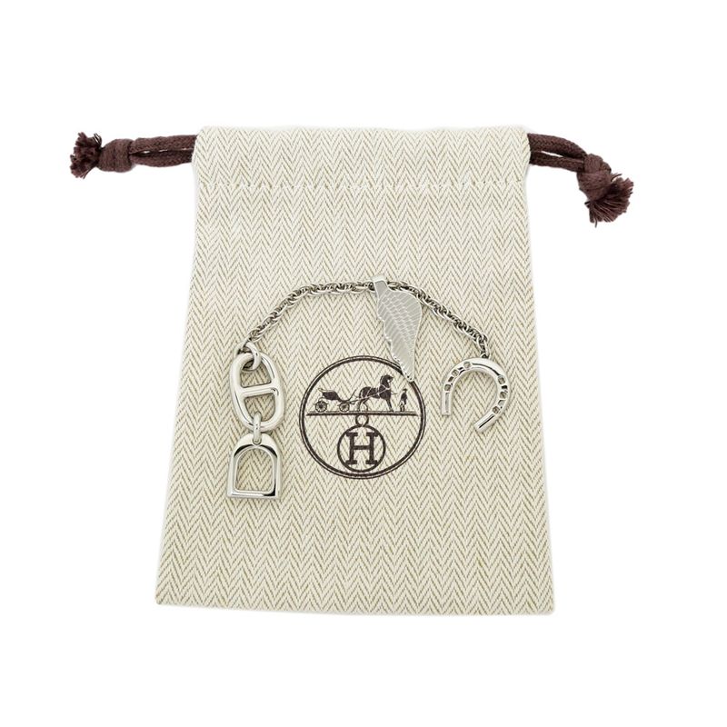 Hermes Key Holder Bon Voyage Silva Hardware Ring Missing — view 9