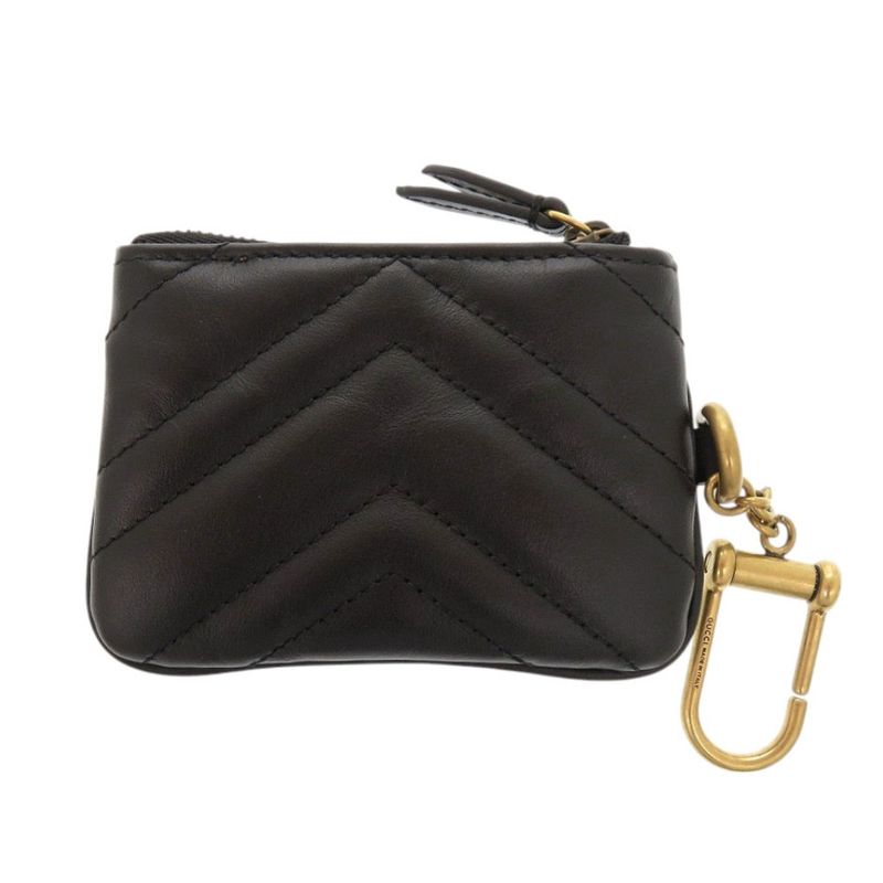 Gucci GG Marmont Leather Black Off White Coin Case 1462 — view 7