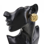 Chanel Coco Mark Quilted Vintage Gold Plated 27.8 g Earrings — view 3