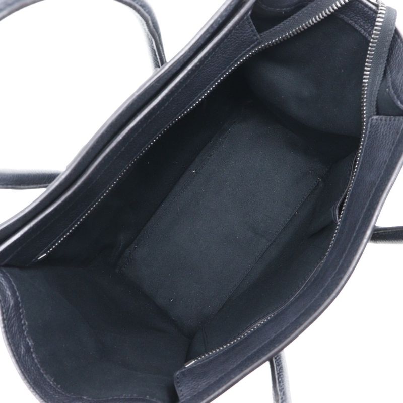 Celine Luggage Micro Shopper Calf Black Handbag — view 7