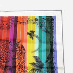 Hermes Carre 90 Scarf Jungle Love Rainbow 100% Silk Multicolor Bead — view 6