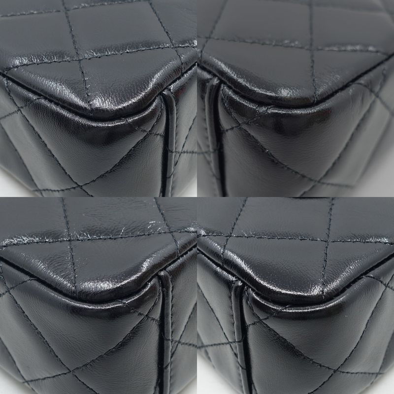 Chanel Chain Clutch 2-Way Bag Hand Shoulder Leather Black — view 6
