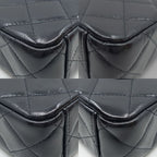 Chanel Chain Clutch 2-Way Bag Hand Shoulder Leather Black — view 6