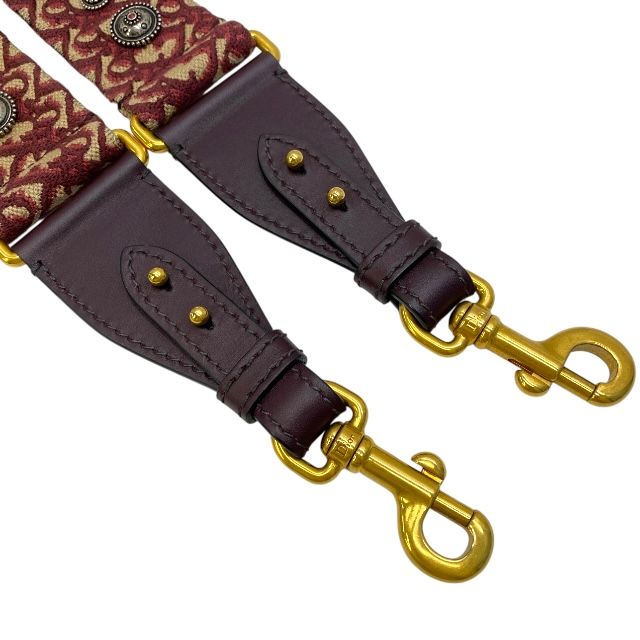 Dior S8520 Ctzq Medallion Oblique Shoulder Strap Bag Canvas Bordeaux Beige — view 8