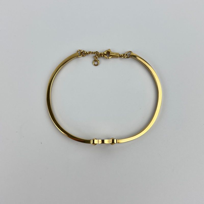 Celine Logo Triomphe Accessory Bracelet Bangle Gold Vintage — view 7