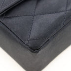 Chanel Quilted Vintage Satin and Rhinestone Black Women Shoulder Bag — view 4