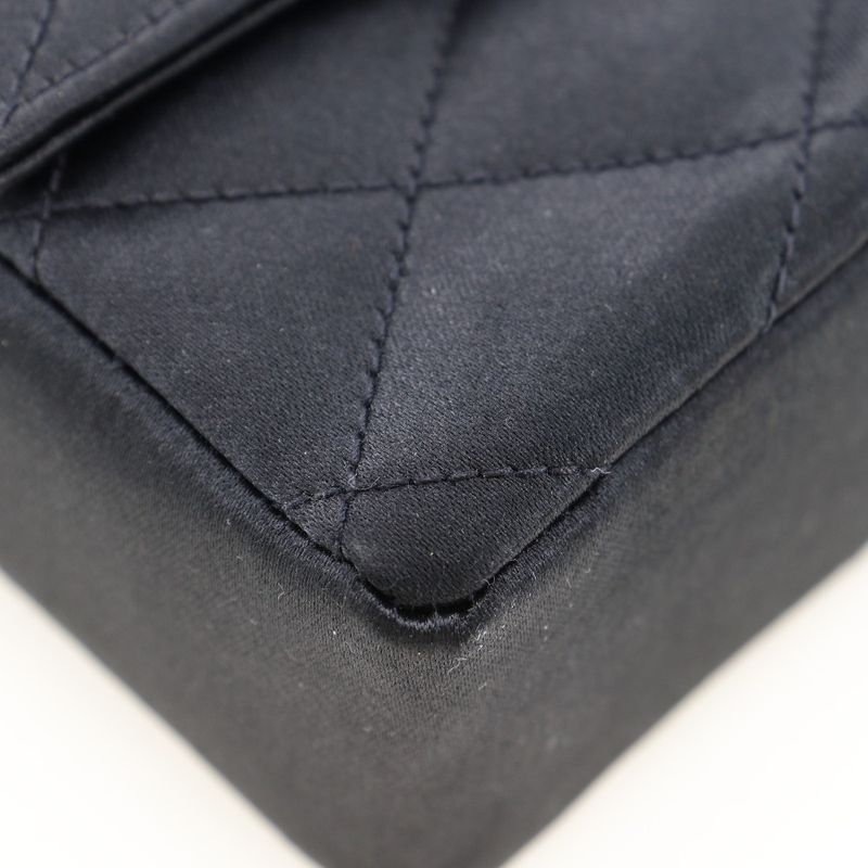 Chanel Quilted Vintage Satin and Rhinestone Black Women Shoulder Bag — view 4