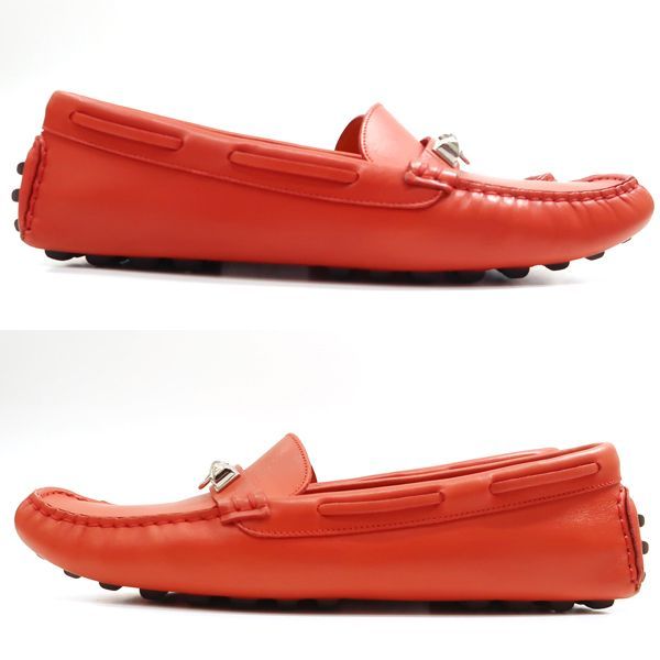 Hermes Moccasins Irving Driving Shoes 38 Orange — view 2