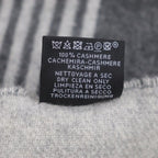 Hermes Sangre A Bucle 100% Cashmere Anthogracito Gris Cles Fringed Scarf — view 8
