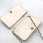 Chanel Quilted Lambskin CC Logo Push Lock Chain Shoulder Bag White — view 8