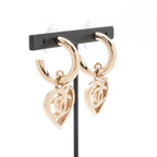Chanel Earrings Gold Coco Mark Hoop Heart — view 8