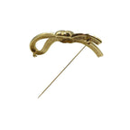 Christian Dior Vintage Ribbon Metal Gold Brooch 1123 — view 4