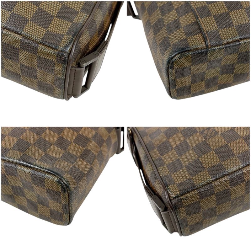 Louis Vuitton Shoulder Bag Olaf PM Damier Leather Ebene Brown Crossbody — view 6
