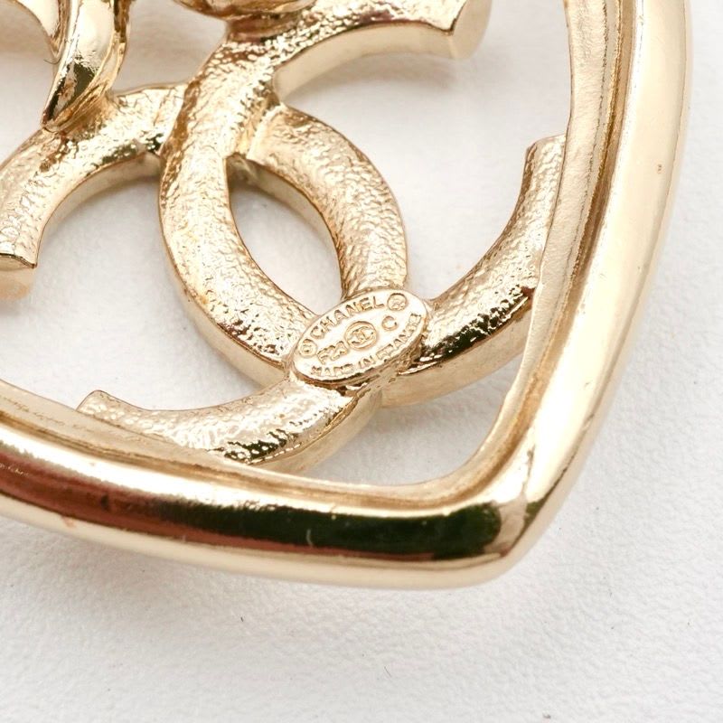 Chanel Brooch Corsage Gold Heart Coco Mark Rhinestone — view 7