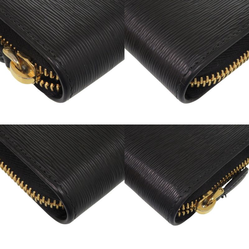 Prada Round Zipper 1 mm 268 Leather Gold Hardware Black Coin Case Wallet — view 4
