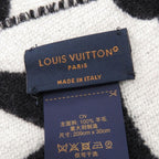 Louis Vuitton Flight Mode Medallion Wool Black White Scarf 1094 — view 4