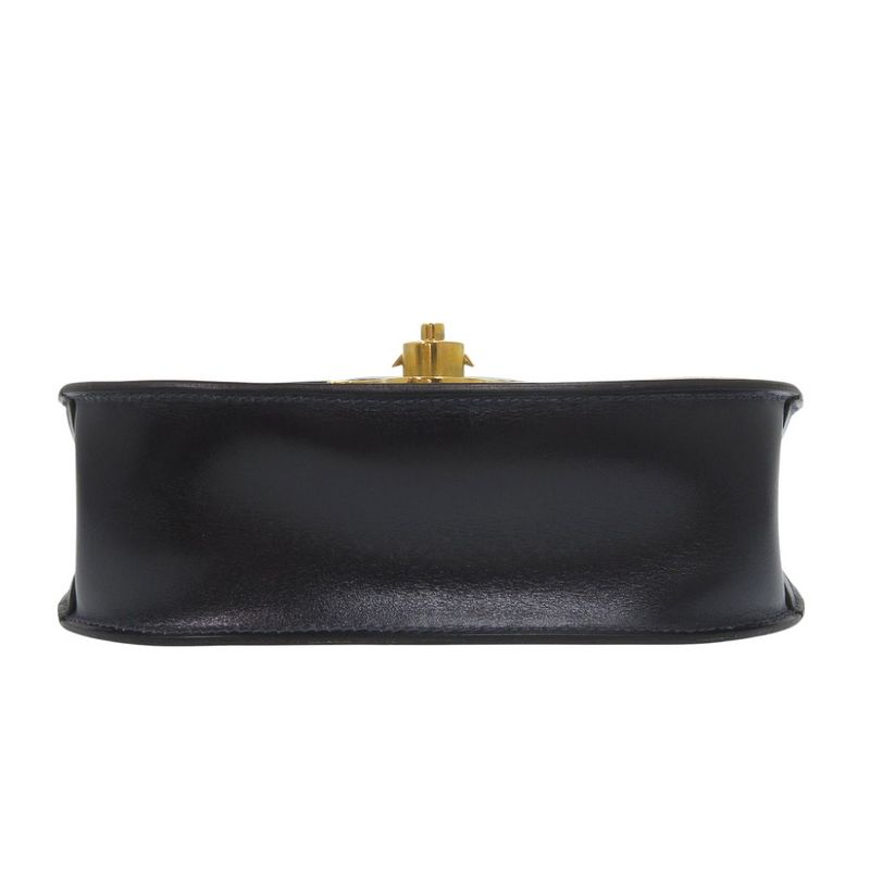 Hermes Vintage Box Calf Black Shoulder Bag 0816 — view 5