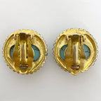 Chanel Earring Gold Light Blue GP