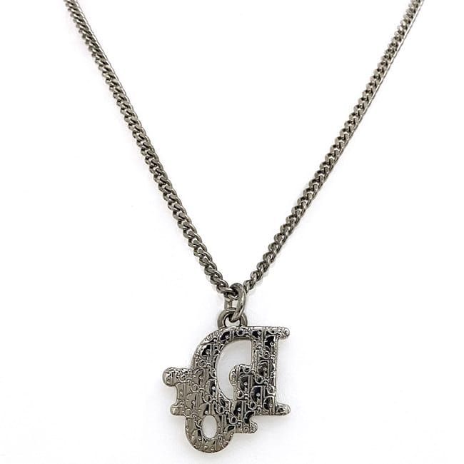 Christian Dior Long Necklace Silver Light Blue — view 5