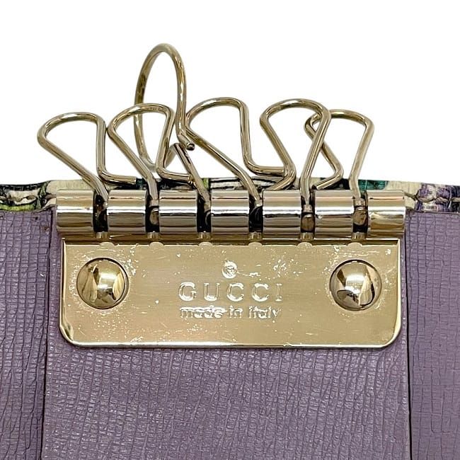 Gucci 6 Ring Key Case Cream White Green Flora Nice — view 7