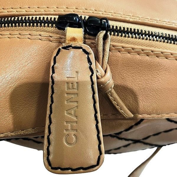 Chanel Wild Stitch Beige Lambskin Mini Boston — view 8