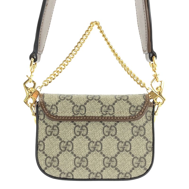 Gucci Horsebit Shoulder Strap Wallet Beige Brown — view 4