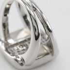 Hermes Corozo Metal Size 10.5 Silver 10.1 g Ring — view 9