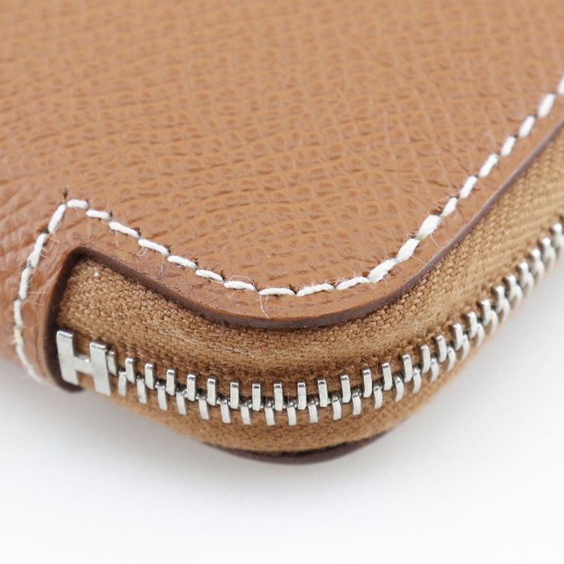 Hermes Azap Silk-in Vaux-epson Brown Q Long Wallet — view 5