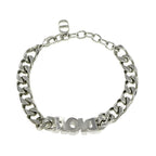 Dior Bracelet Silver Color Logo Rhinestone Accessory Man — view 3