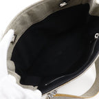 Chanel Camellia NO5 Chocolate Bar Chain Tote Canvas Gray Yellow Bag — view 6