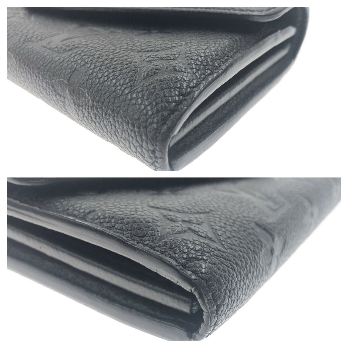 Louis Vuitton Monogram Empreinte Portefeuille Sarah Long Wallet Black — view 3