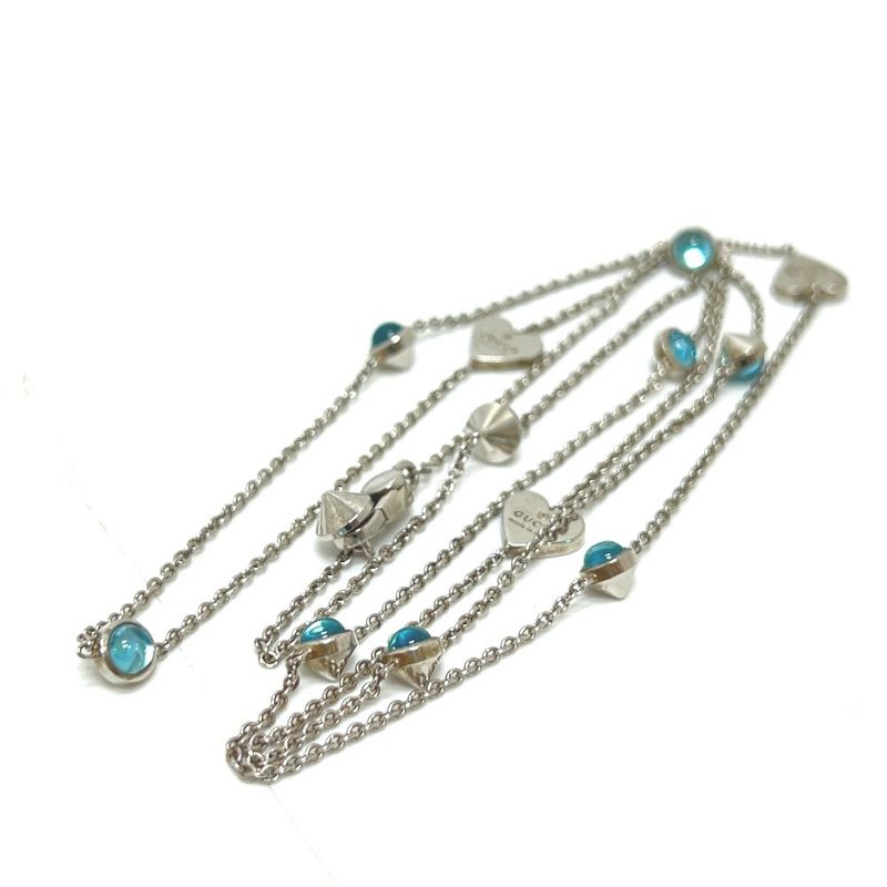 Gucci Necklace Blue Topaz Heart in SV 925 Silver — view 4