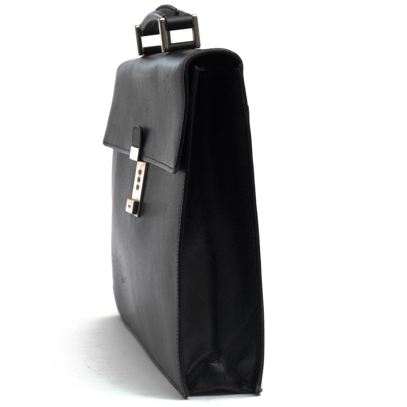 Prada Bag Briefcase Business Men Leather Black Dulles — view 4