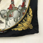Hermes Carre 90 Marine Et Cavalerie Sea and Cavalry Large Scarf Black Multi All-over Print Silk — view 8