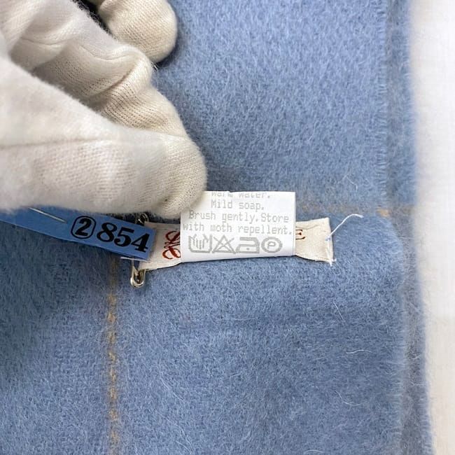 Loewe Scarf Light Blue Check Cleaned — view 6