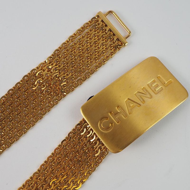 Chanel Chain Logo Plate Gold Plated 96 a Belt — view 6