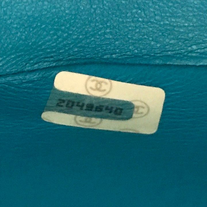 Chanel CC Logo Turnlock Quilted Lambskin Mini Hand Vanity Bag Blue — view 9