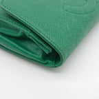 Chanel Pouch Caviar Leather Green CC Logo — view 7