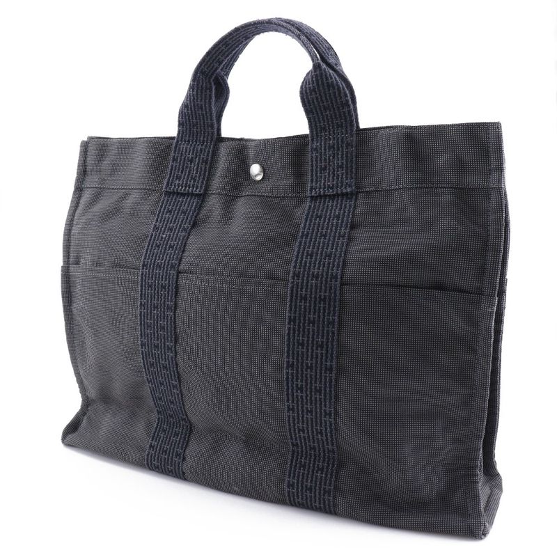Hermes Her Line Herbag MM Nylon Canvas Gray Handbag — view 2