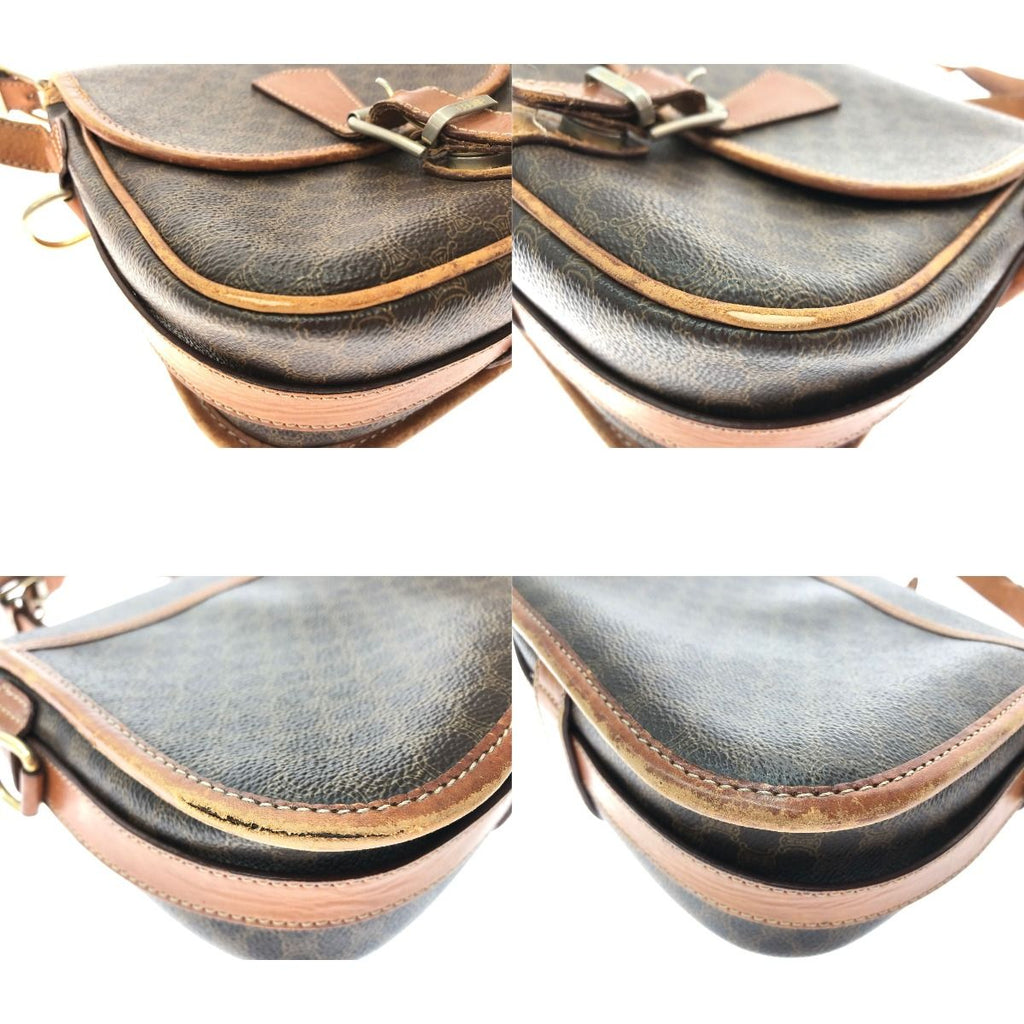 Celine Shoulder Bag Crossbody Macadam Pattern Vintage M92 Brown — view 6