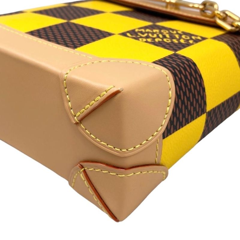 Louis Vuitton Shoulder Bag Nano Steamer Damier Pop Canvas Yellow Brown — view 6