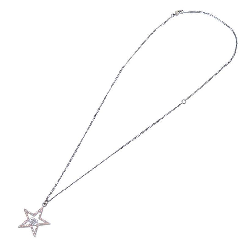 Chanel Coco Mark Star Stone Silver B17 Necklace Accessories 0242 — view 3