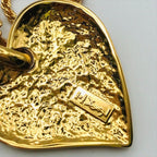Saint Laurent Yves YSL Heart Motif Chain Necklace Gold — view 6