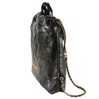 Chanel 22 Quilted Backpack Leather Black Knapsack Chain — view 2
