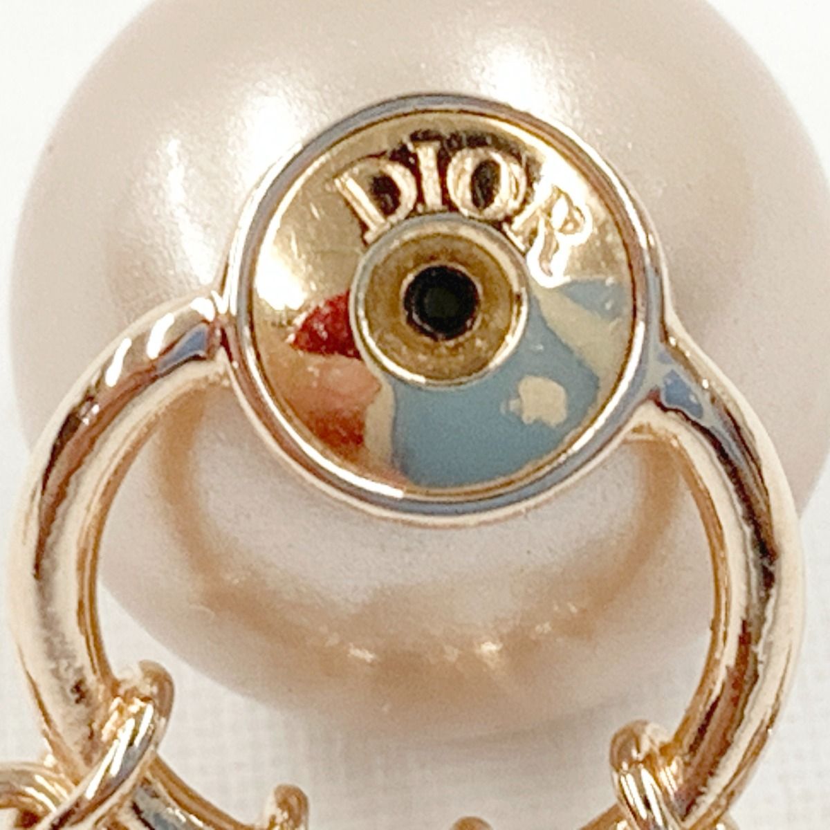 Christian Dior Tribal Rhinestone Logo Earrings Pink — view 8