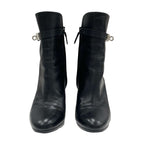 Hermes Boots Short Shoes Leather Black Silver Kelly Hardware — view 2